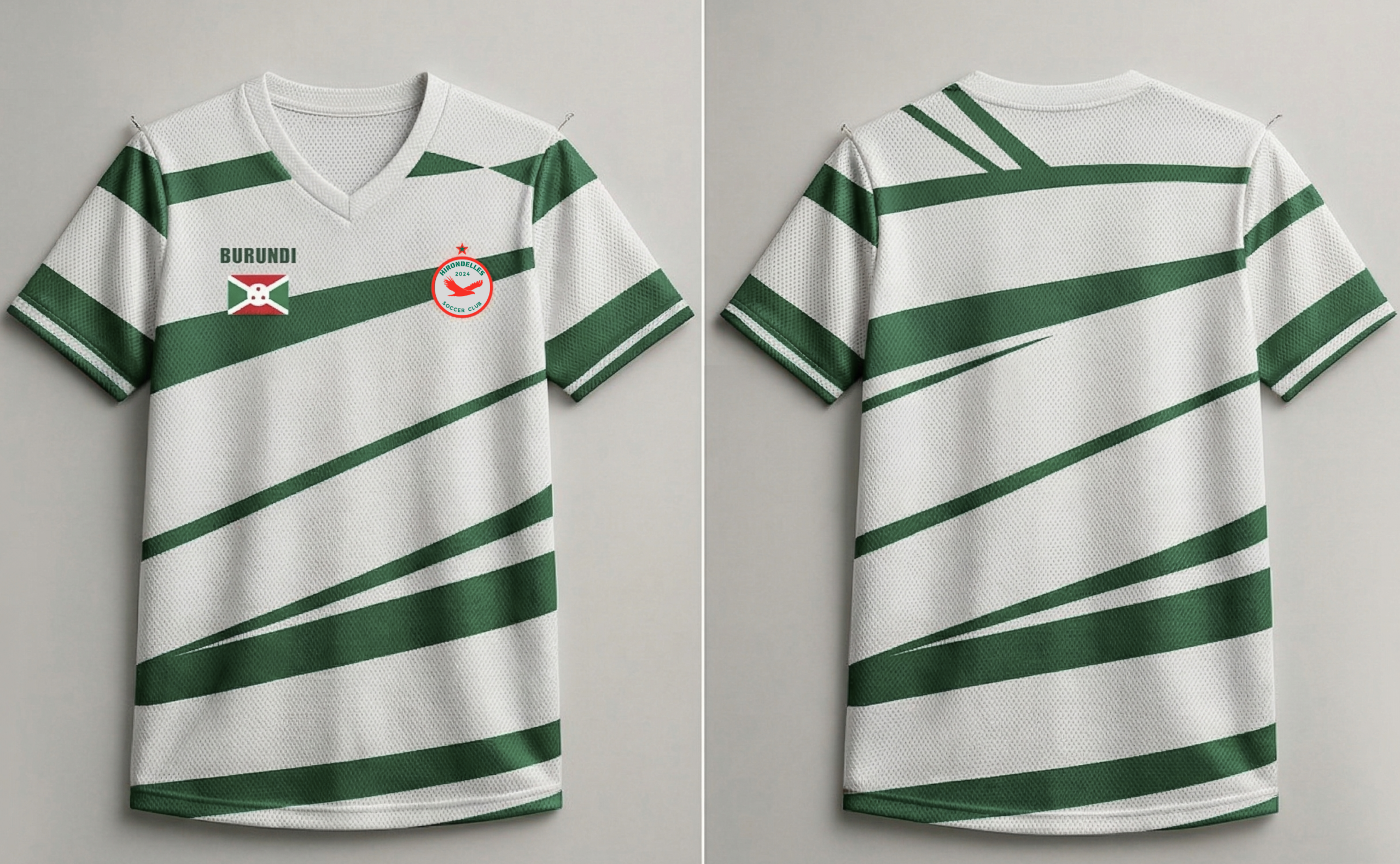 burundi cangato white and green jersey