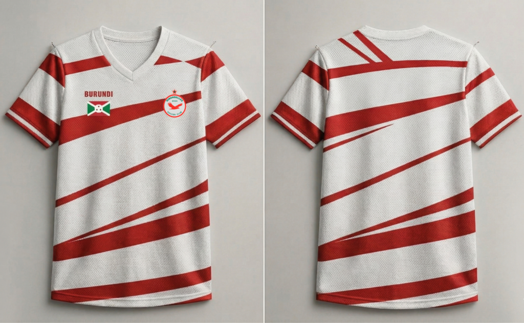 burundi cangato red and white jersey