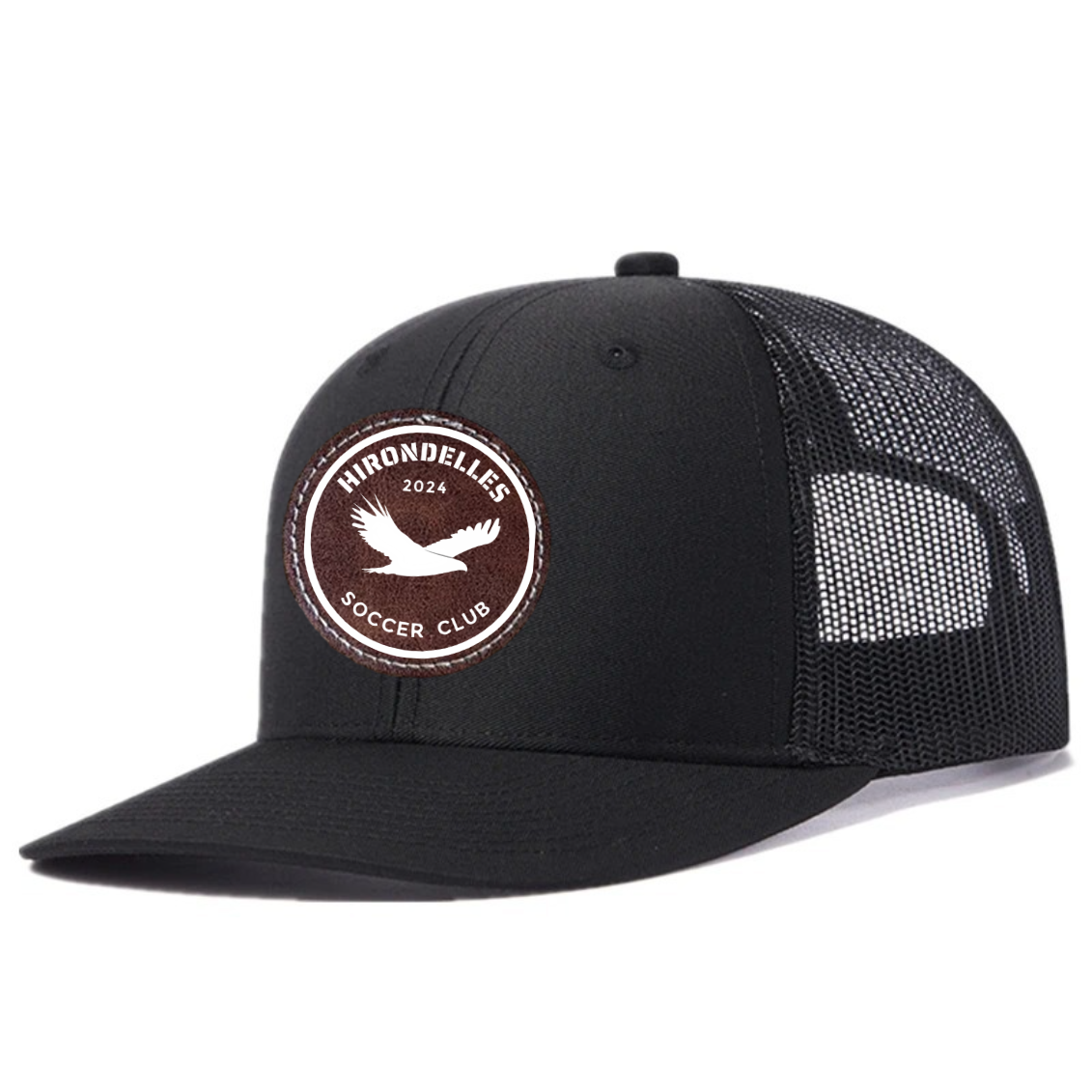 vintage leather printed label hirondelles snapback (adult one size)